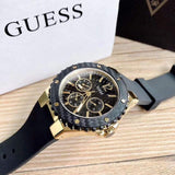 Guess Overdrive Black Dial Black Rubber Strap Watch for Women - W0149L4