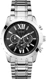 Guess Chronograph Black Dial Silver Steel Strap Watch for Men - W0193G2