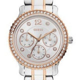 Guess Enchanting Diamonds Silver Dial Two Tone Steel Strap Watch for Women - W0305L3