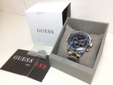 Guess Horizon Chronograph Quartz Blue Dial Silver Steel Strap Watch for Men - W0379G3