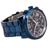 Guess Horizon Chronograph Black Dial Blue Steel Strap Watch For Men - W0379G5