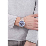 Guess Horizon Chronograph Quartz Blue Dial Silver Steel Strap Watch for Men - W0379G6