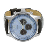 Guess Horizon Chronograph Analog Blue Dial Brown Leather Strap Watch For Men - W0380G6