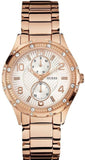 Guess Siren Diamonds White Dial Rose Gold Steel Strap Watch for Women - W0442L3