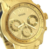 Guess Mini Sunrise Quartz Gold Dial Gold Steel Strap Watch For Women - W0448L2