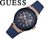 Guess Jet Setter Analog Quartz Blue Dial Blue Rubber Strap Watch For Women - W0571L1