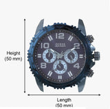 Guess Velocity Chronograph Blue Dial Blue Rubber Steel Strap Watch for Men - W0599G4