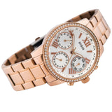 Guess Mini Surprise Analog Silver Dial Rose Gold Steel Strap Watch For Women - W0623L2