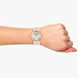 Guess Luna Diamonds White Dial White Rubber Strap Watch for Women - W0653L4