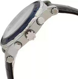 Guess Pinnacle Chronograph Quartz Blue Dial Black Leather Strap Watch For Men - W0673G4