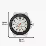 Guess Force Analog Quartz White Dial Black Rubber Strap Watch For Men - W0674G3