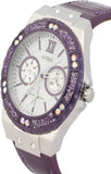 Guess Limelight Quartz Silver Dial Purple Leather Strap Watch For Women - W0775L6