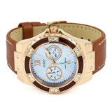 Guess Limelight Quartz White Dial Brown Leather Strap Watch For Women - W0775L7