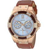 Guess Limelight Quartz White Dial Brown Leather Strap Watch For Women - W0775L7