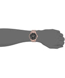 Guess Delancy Black Dial Rose Gold Mesh Bracelet Watch for Men - W0871G5