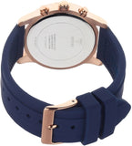 Guess Confetti Diamonds Gold Dial Blue Rubber Strap Watch For Women - W1098L6