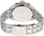Guess Surge Chronograph Black Dial Silver Steel Strap Watch for Men - W1258G1