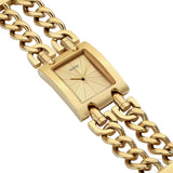 Guess Mod Heavy Metal Gold Dial Gold Steel Strap Watch For Women - W1117L2