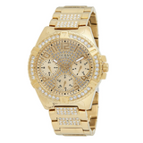 Guess Frontier Diamonds Gold Dial Gold Steel Strap Watch For Women - W1156L2