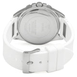 Guess Frontier Diamonds Silver Dial White Rubber Strap Watch For Women - W1160L4