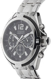 Guess Surge Chronograph Black Dial Silver Steel Strap Watch for Men - W1258G1