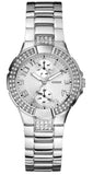 Guess Mini Prism Diamonds Silver Dial Silver Steel Strap Watch for Women - W12638L1