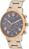 Guess Hendrix Chronograph Blue Dial Two Tone Steel Strap Watch for Men - W1309G4