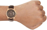 Guess Analog Chronograph Brown Dial Brown Leather Strap Watch For Men - W14052G2