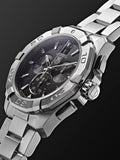 Tag Heuer Aquaracer Quartz Chronograph Black Dial Silver Steel Strap Watch for Men - CAY1110.BA0927