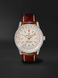 Breitling Navitimer Automatic 41 White Dial Brown Leather Strap Watch for Men - A17326211G1P2