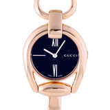 Gucci Horsebit Collection Black Dial Rose Gold Steel Strap Watch For Women - YA139507