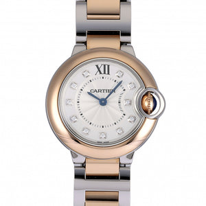 Cartier Ballon Bleu De Cartier Diamonds Silver Dial Two Tone Steel Strap Watch for Women - W3BB0026
