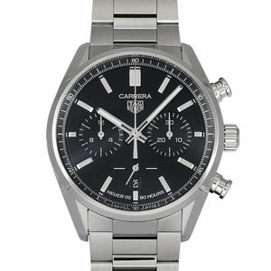 Tag Heuer Carrera Chronograph Black Dial Silver Steel Strap Watch for Men - CBN2010.BA0642