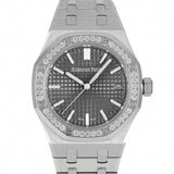 Audemars Piguet Royal Oak 50th Anniversary Diamonds Grey Dial Silver Steel Strap Watch for Men - 15551ST.ZZ.1356ST.03