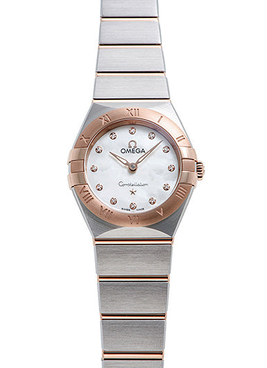 Omega Constellation Manhattan Quartz Diamonds Mother of Pearl Dial Two Tone Steel Strap Watch for Women - 131.20.25.60.55.001