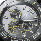 Tag Heuer Formula 1 Chronograph Senna Black Dial Black Leather Strap Watch for Men - CAZ101AJ.FC6487