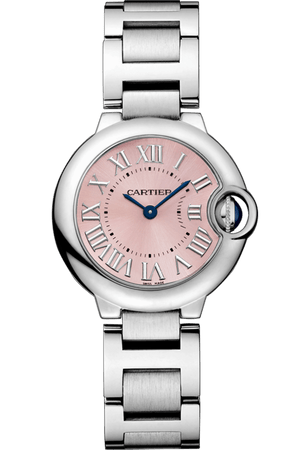 Cartier Ballon Bleu de Cartier Pink Dial Silver Steel Strap Watch for Women - W6920038