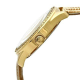 Guess Mini Triangle Quartz White Dial Gold Leather Strap Watch For Women - W70015l1