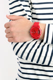 Tommy Hilfiger Denim Red Dial Red Rubber Strap Watch for Men - 1791557