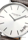 Coach Perry White Dial Grey Leather Strap Watch for Women - 14503155