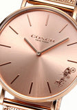 Coach Perry Rose Gold Dial Rose Gold Mesh Bracelet Watch for Women - 14503343