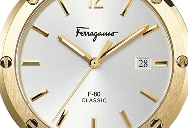 Salvatore Ferragamo Classic White Dial Brown Leather Strap Watch for Men - SFDT00819