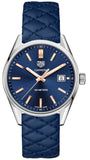 Jam Tangan Tag Heuer Carrera Quartz dengan Dial Biru dan Tali Kulit Anak Sapi Biru untuk Wanita - WAR1112.FC6391