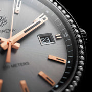 Tag Heuer Carrera Quartz Diamonds Black Dial Black Steel Strap Watch for Women - WAR1115.BA0602