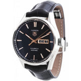 Jam Tangan Pria Tag Heuer Carrera Calibre 5 Automatic Black Dial Black Leather Strap - WAR201C.FC6266