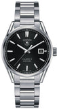 Tag Heuer Carrera Automatic Black Dial Silver Steel Strap Watch for Men - WAR211A.BA0782