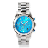 Michael Kors Runway Stop Hunger Blue Dial Silver Steel Strap Watch for Women - MK7427