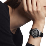 Chanel J12 Quartz Black Dial Black Steel Strap Watch for Women - J12 H5695