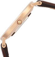 Daniel Wellington Classic Bristol White Dial Brown Leather Strap Watch For Women - DW00100039