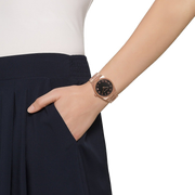 Michael Kors Channing Black Dial Rose Gold Steel Strap Watch For Women - MK5937